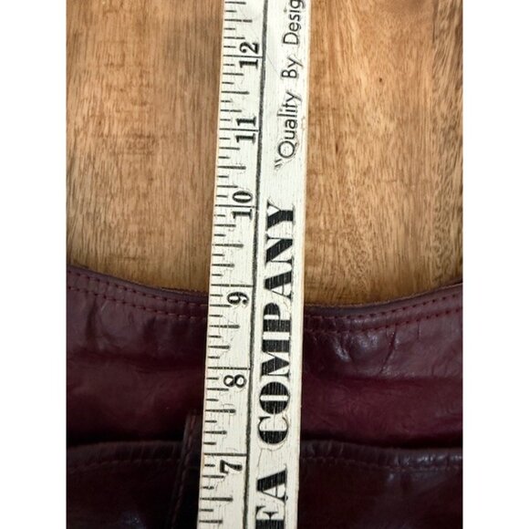 Frye Burgundy Melissa Button 100% Soft Leather Crossbody Bag Snap Zipper Zip EUC - Picture 11 of 14